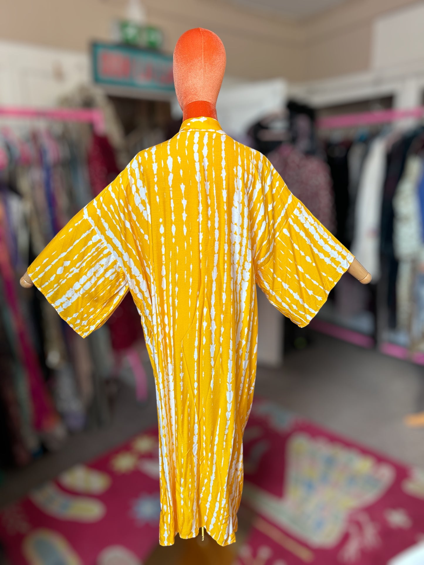 Yellow cotton kimono