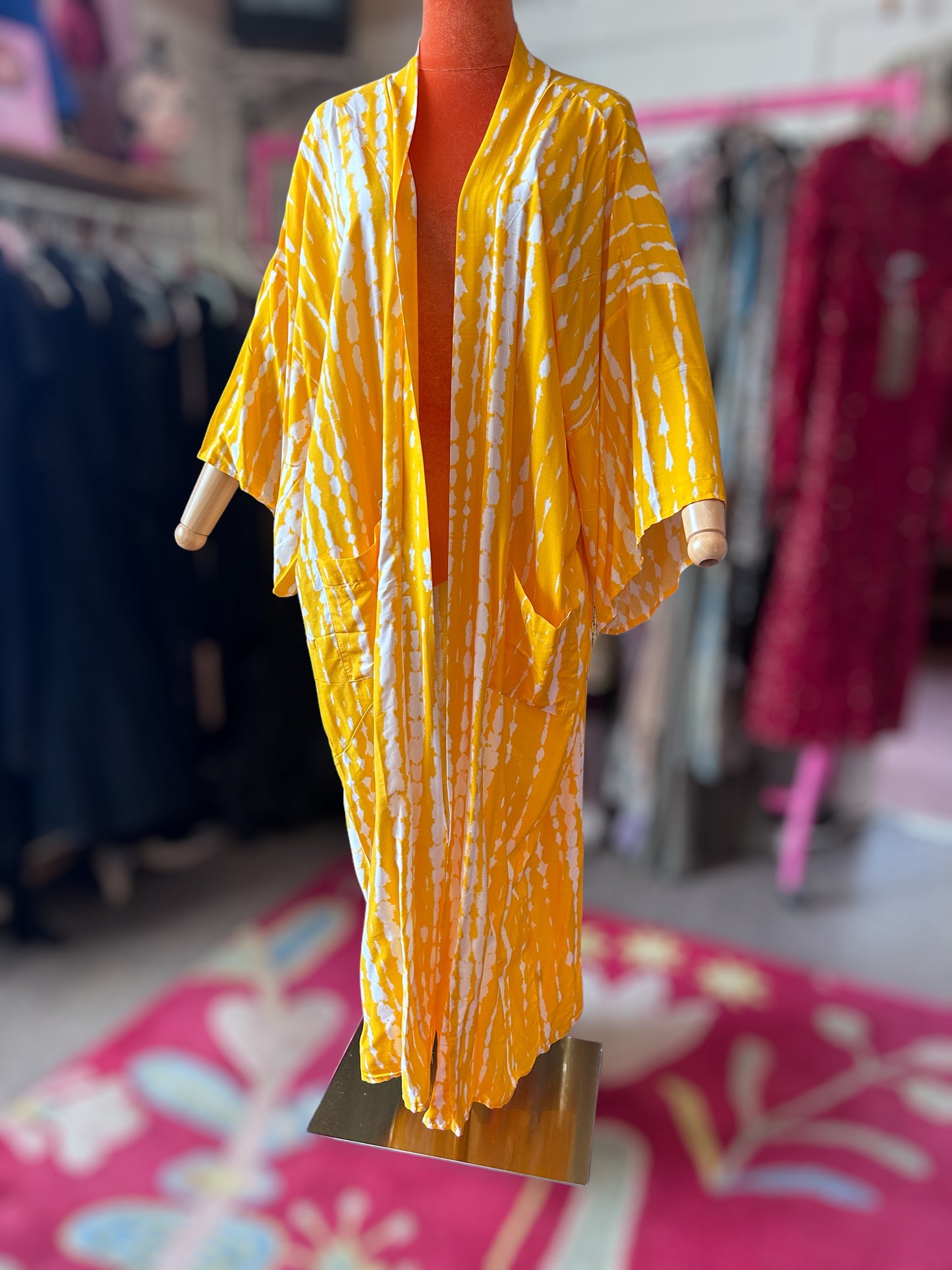 Yellow cotton kimono