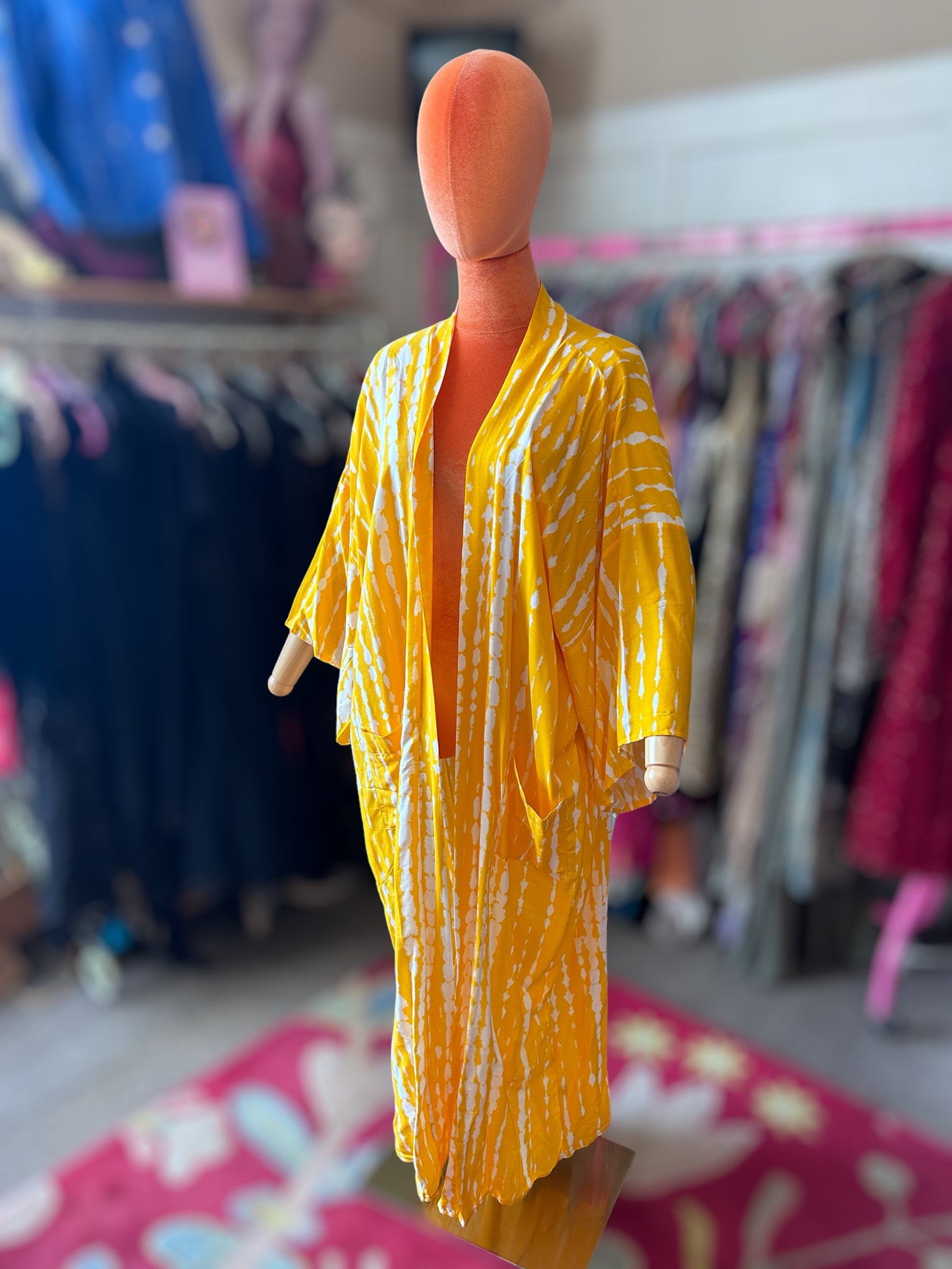 Yellow cotton kimono